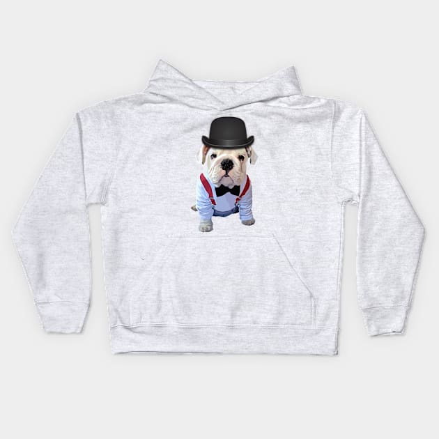 Bulldog Hat Kids Hoodie by thedailysoe